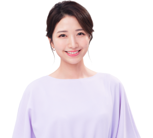 優しく微笑むシゴトAIイメージキャラクターの三田 友梨佳さん