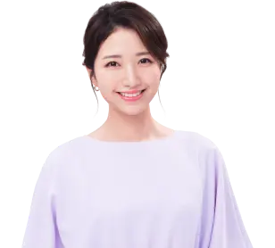 優しく微笑むシゴトAIイメージキャラクターの三田 友梨佳さん