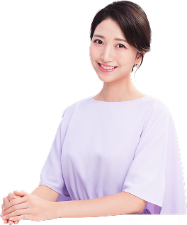 優しく微笑むシゴトAIイメージキャラクターの三田 友梨佳さん