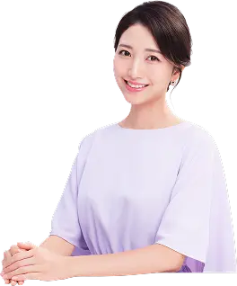 優しく微笑むシゴトAIイメージキャラクターの三田 友梨佳さん