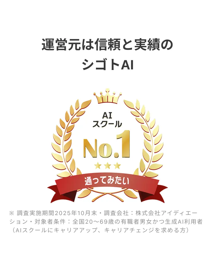通いたいAIスクールNo.1